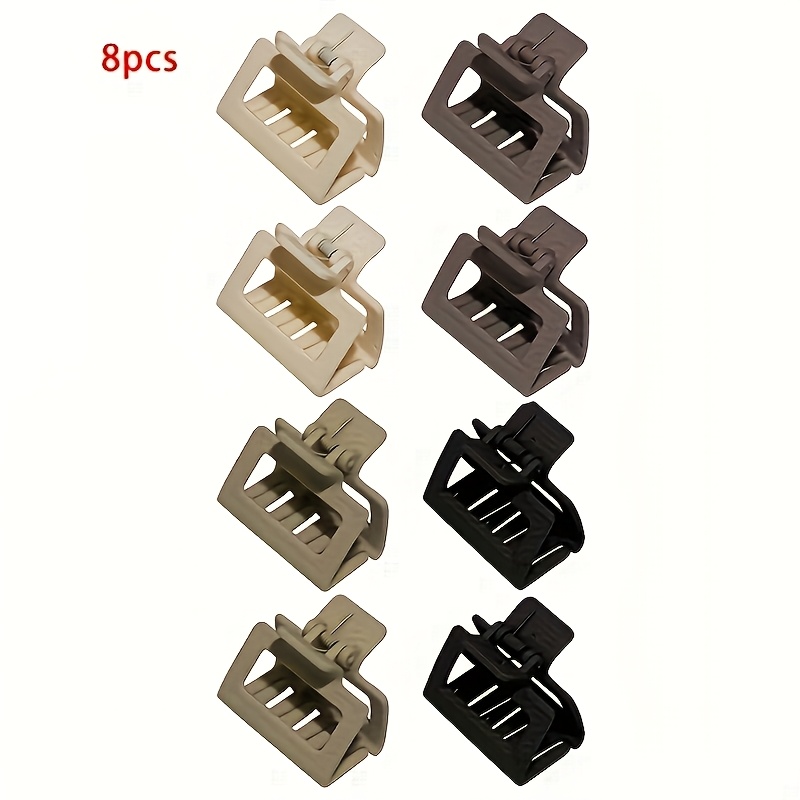 TEMU 8pcs Minimalist Matte Oblong Hair Clips | Versatile Styling Additions For And Festive Occasions