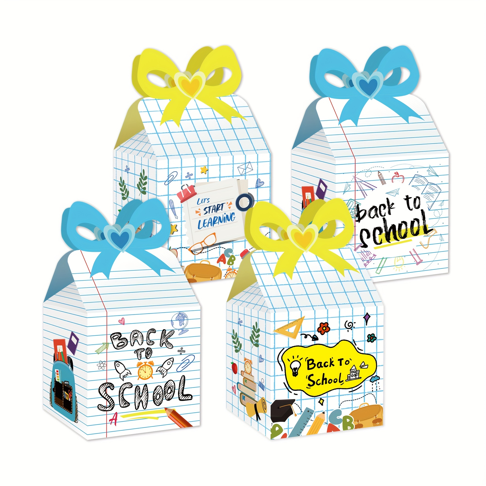 

Back To School Party Favor Boxes With Bows - 12 Piece, Perfect For Candy & Gifts, Graduation Season Supplies
