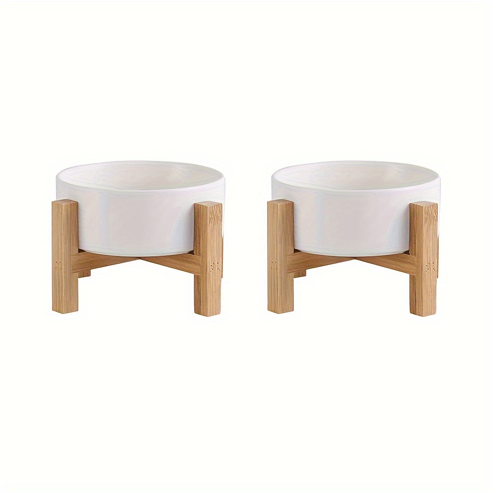 

Elevated Cat Bowls - Cat Dish Stand - Double Cat And Bowls Vomiting - Pet Bowl Pad - Free And Small -set Of 2