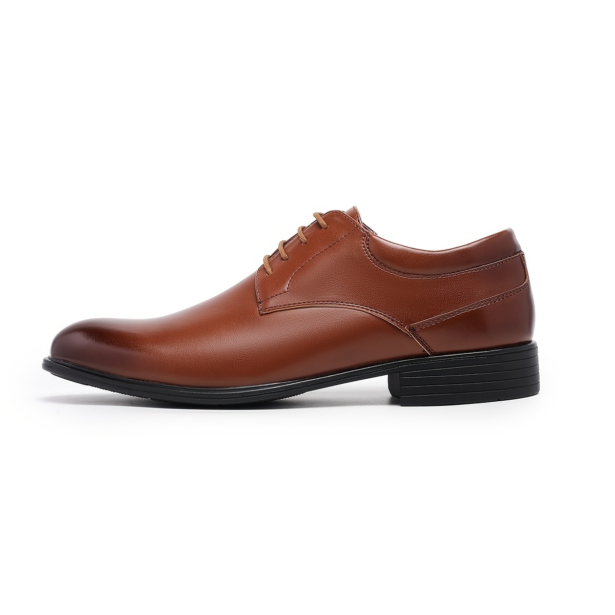 Men'S Classic Oxfords - Solid Color, Low Top, Pointed Toe, Lace-Up, Faux Upper & Inner, PVC Sole, All-Season Business Casual Shoes for Weddings, Parties, England - Minimalist Style