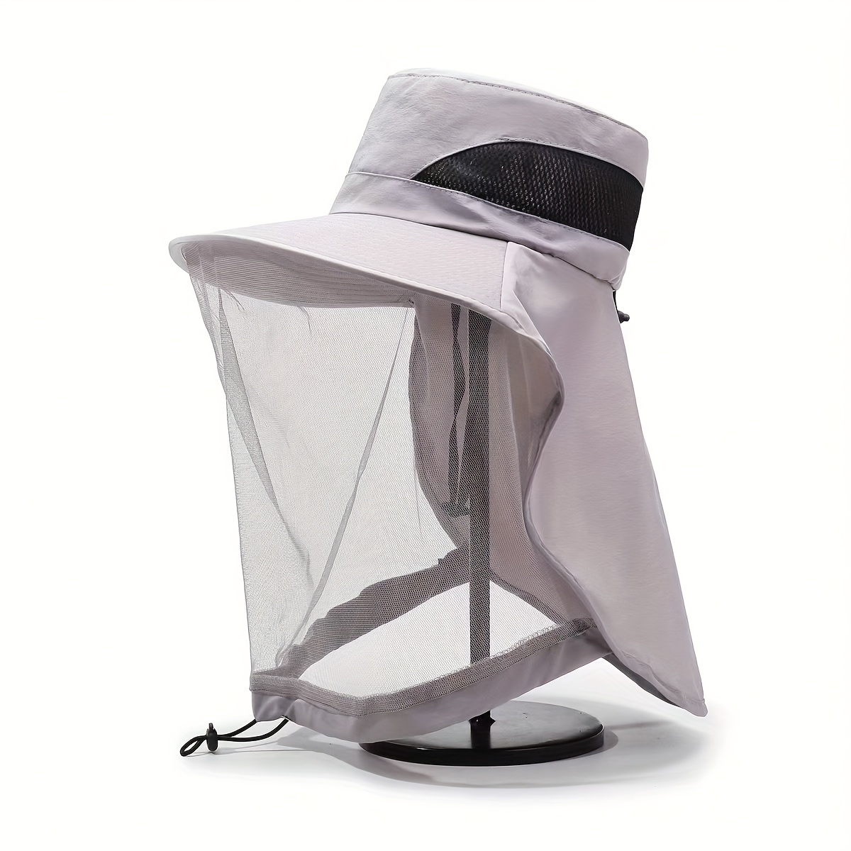 item picture 2pcs of spring and summer mosquito and insect repellent sun hats large brim fishing and camping mosquito nets breathable mesh face sun hats face protection shawl hats mens and womens mosquito repellent head covers