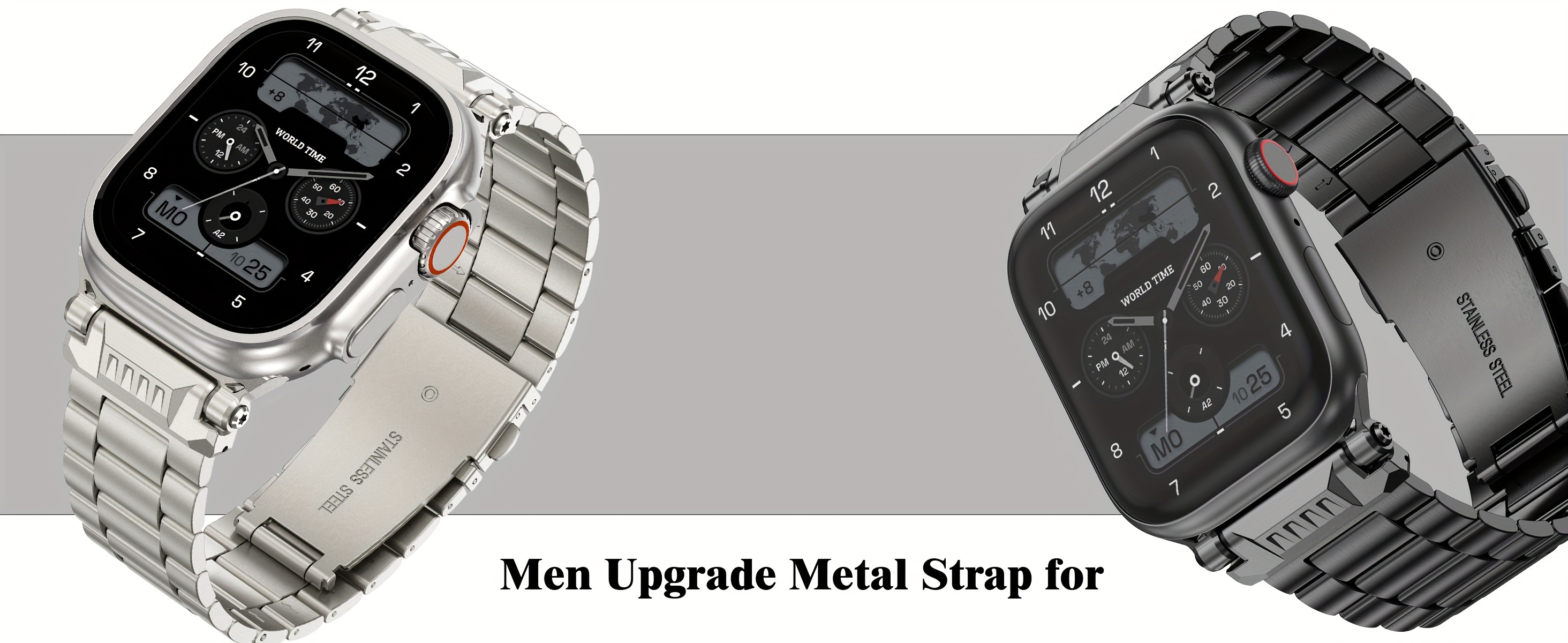 Premium Stainless Steel Band for Apple Watch - Compatible with Ultra 3/2/1 (49mm), Series 11/10-46mm S9/8/7 (45mm), Series 6/5/4/SE (44mm) | Men's Luxury Metal Strap