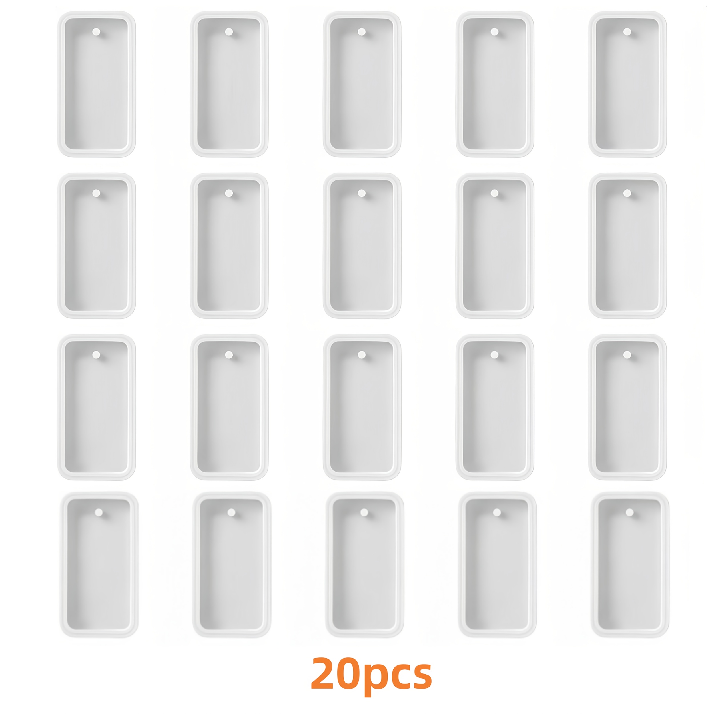 TEMU 20 pezzi/Set di stampi rettangolari in silicone per ciondoli, stampi oblungi in silicone per di gioielli per portachiavi, ciondoli, stampi in