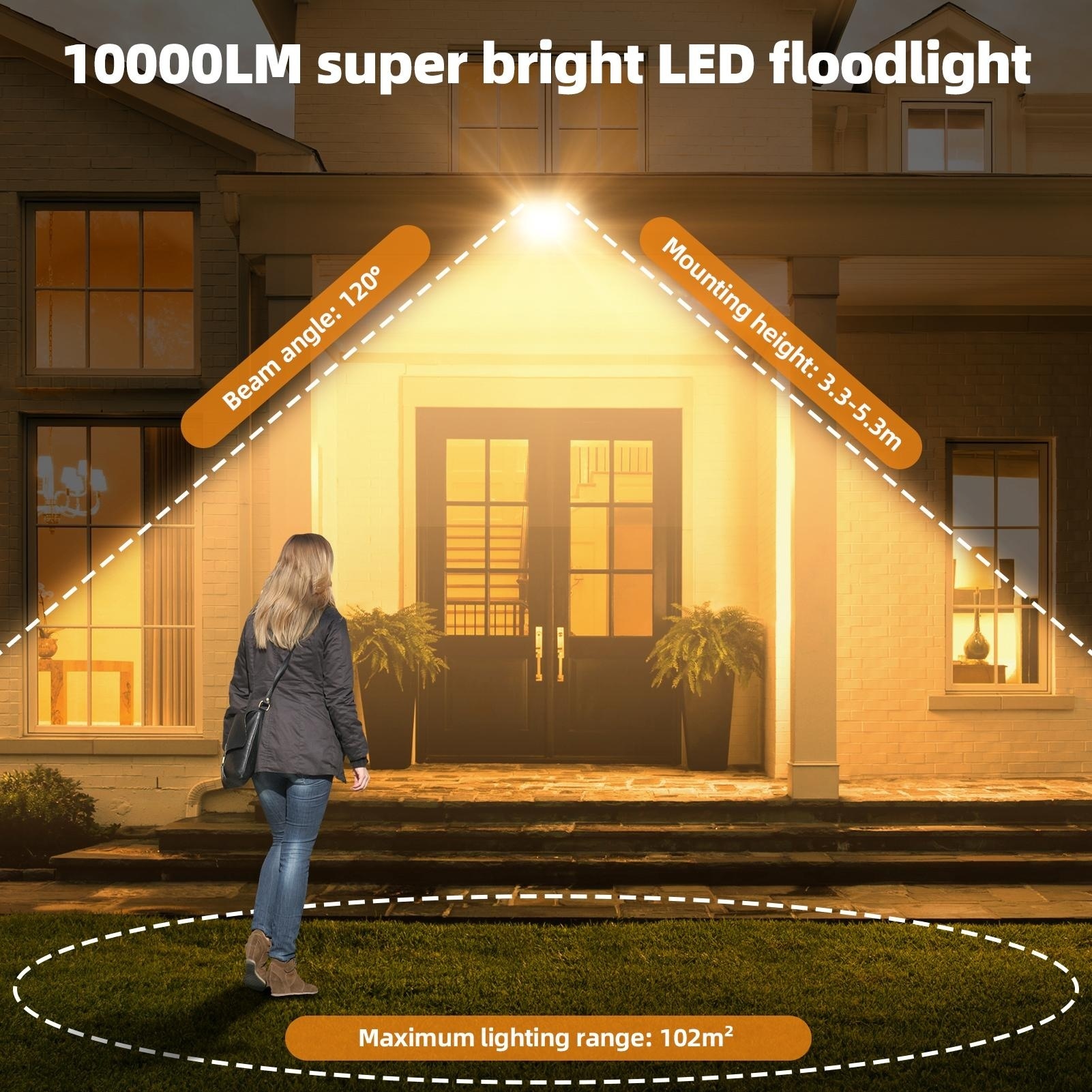 Image of 1pc/3pcs/6pcs 100w Led Flood Lights, Led Spotlights, 3000k Warm White Light, Aluminum Housing, Tempered Glass Panel, Adjustable Metal Bracket, Suitable For Yard And Garage Lighting