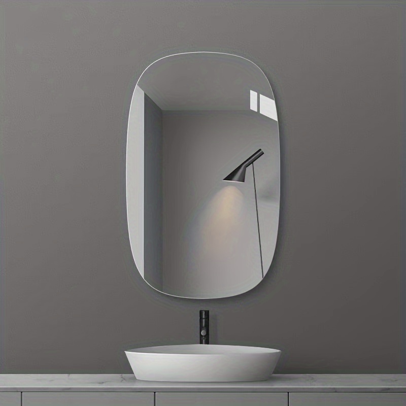 1pc - Shower Mirrors - Rectangular Large Round Corner Design ~ Home Daily High Definition Mirror - Acrylic Perfectly Designed Mirror - Holiday Scene Decorative Mirror - Long Rectangle Bathing Mirror - Bathroom Mirror - Romantic Wedding Venue Decoration Mirror - Frameless HD Mirror - RV Interior Layout Mirror - Self-Adhesive Wall Mirror - Dressing Mirror - Modern Home Decor Mirror - Easy Installation - Removable Protective Film