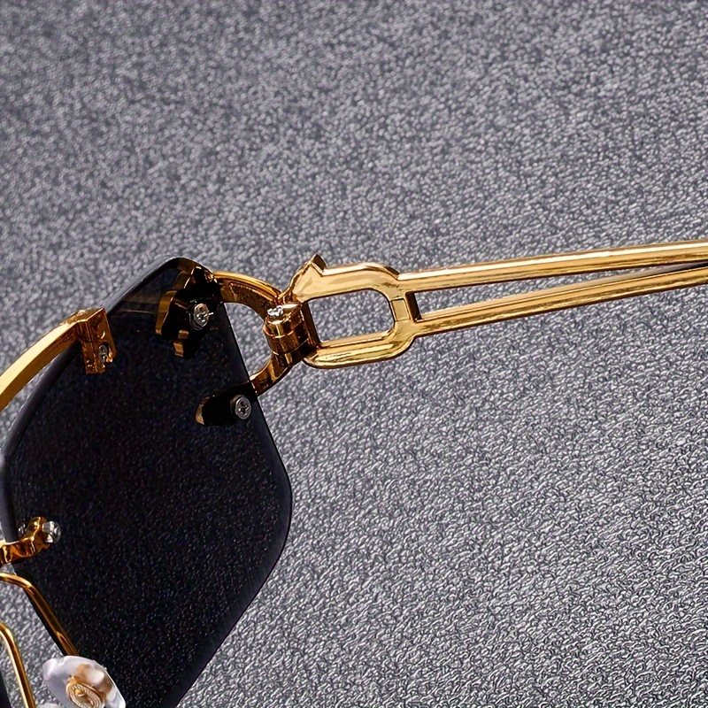 1   vintage rimless glasses 1   pairs vintage rimless glasses anti reflective pc lens lightweight climbing sports shades elegant frameless design with screw reinforcement with anti fog cloth included for party decorative photography props earth day mardi gras football events Product details 6