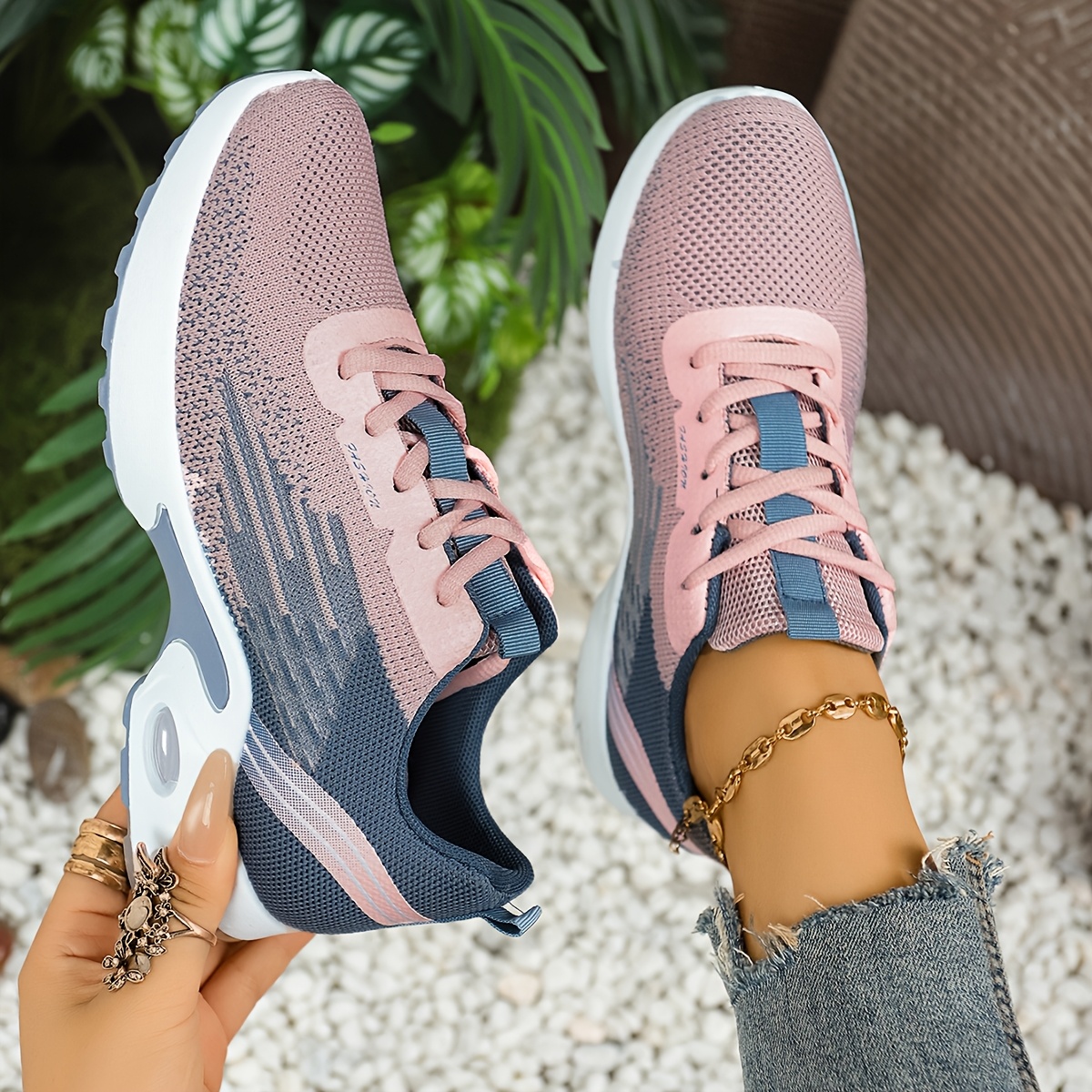 Image of Breathable Mesh Sneakers, Lightweight Soft-soled Mesh Shoes, Lace-up Women's Shoes, Suitable For Daily , Running, Fitness, Work, And Travel, Women Shoes