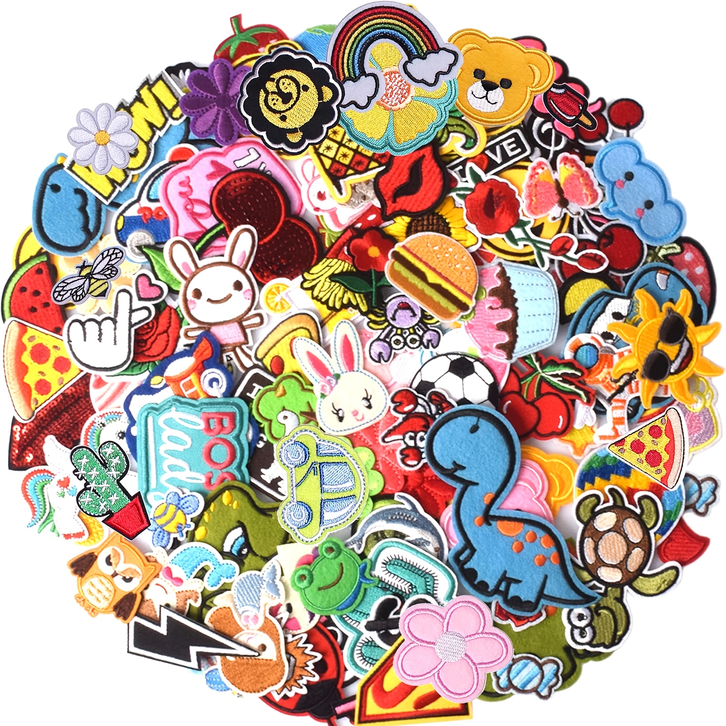 

60pcs Random Mixed Style Embroidery Patches, Sewing/ironing Patches, Clothes Skirts Pants Hats Jeans Embellishments, Sewing Flower Patches