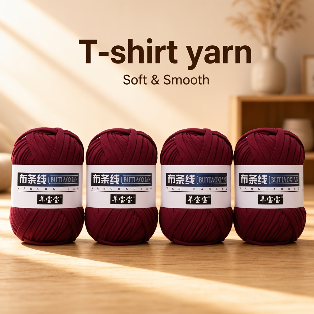 TEMU 400g, High-stretch Yarn, 4-ball Set, Smooth And Elastic, Comfortable And Durable. Suitable For Crocheting Bags (such As Handbags, Shopping Bags,