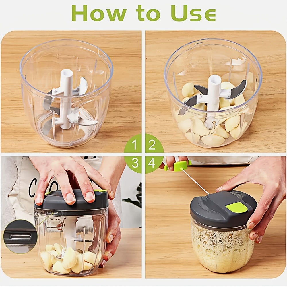 vegetable chopper professional onion chopper multifunctional food chopper kitchen onion chopper with 3 5 blades salad potato carrot garlic container kitchen gadget set Product details 5