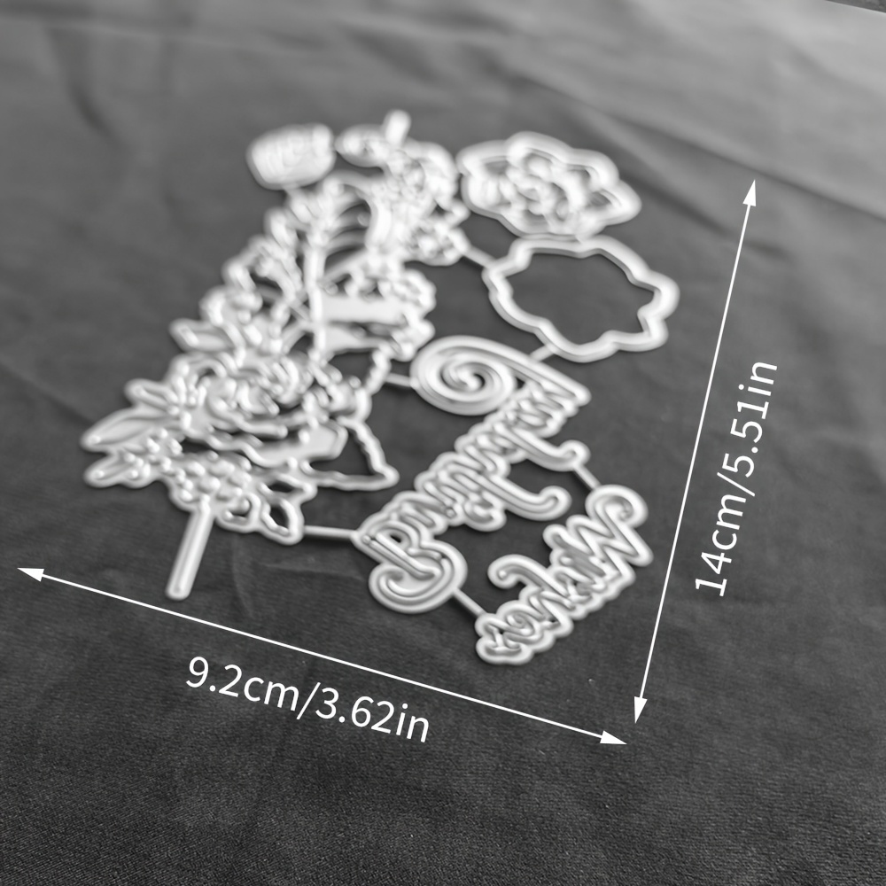 TEMU 1pc Original Flower Cutting Dies Hollow Hearts Frame Metal Die Cuts Embossing Stencil Template For Diy Scrapbooking Paper Card Photo Album Craft