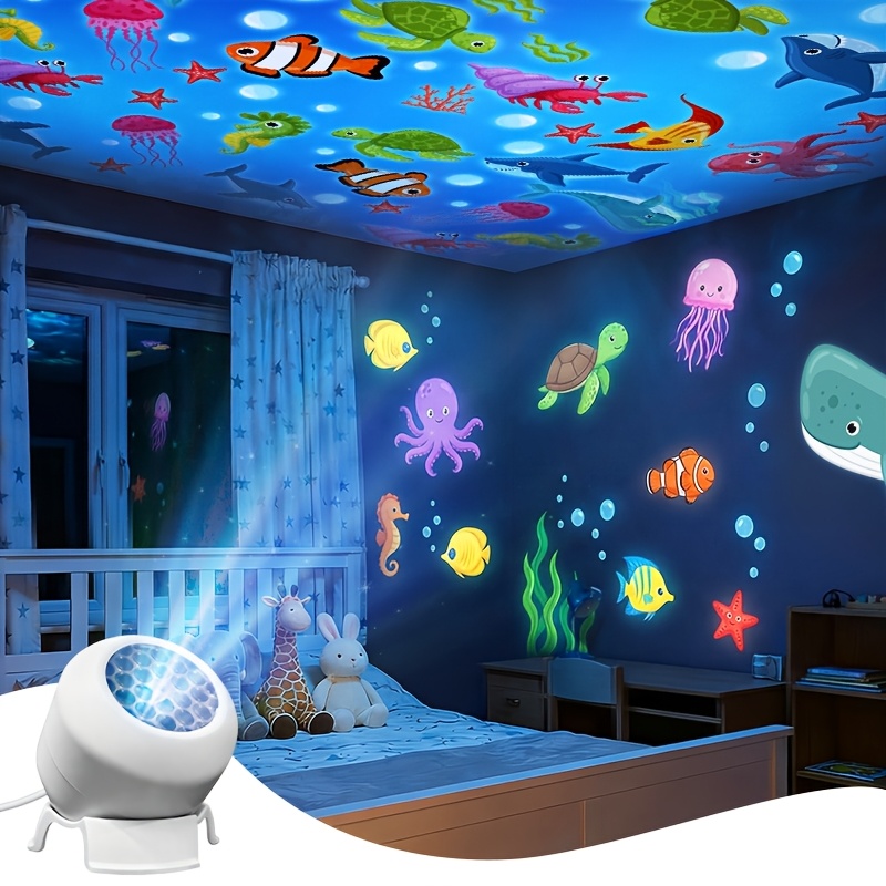 creative led projector night light led starry ocean projector   degree rotating dynamic projection table light usb plug in ambient lamp decorative lighting for bedroom game room living room