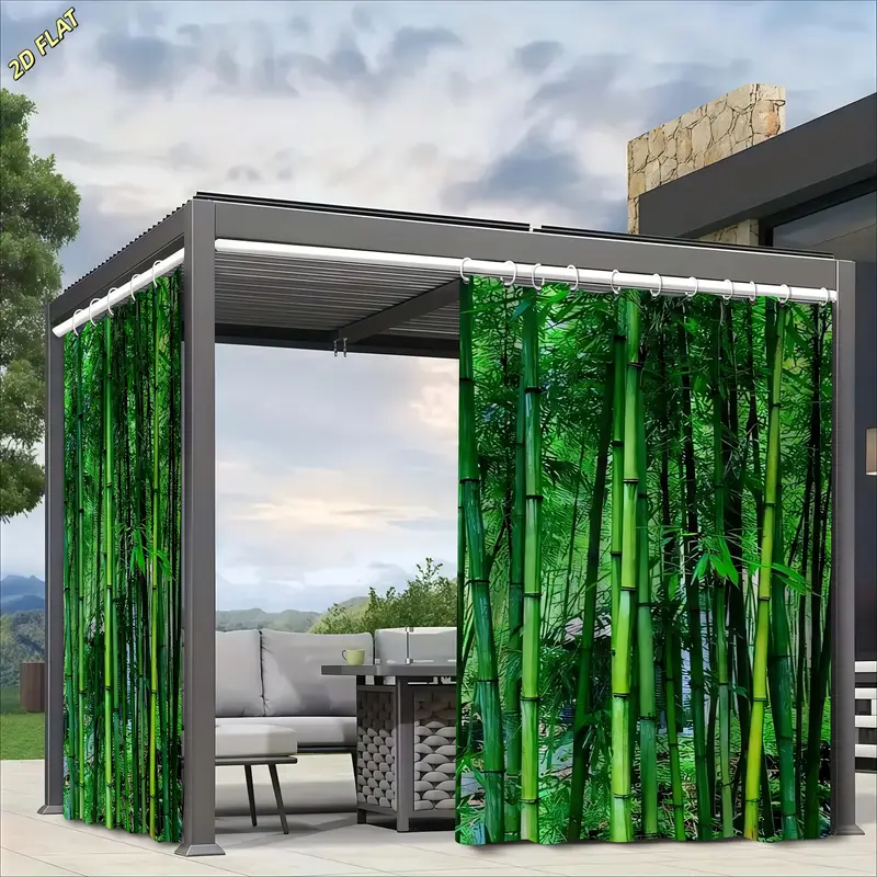 2d flach 2 stück natürliche bambus outdoor vorhänge