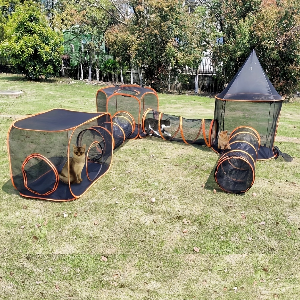 TEMU Outdoor 6 In 1 Pet Enclosures Large Playpen Portable Up House Small Animal Cage Fences Large Compound House