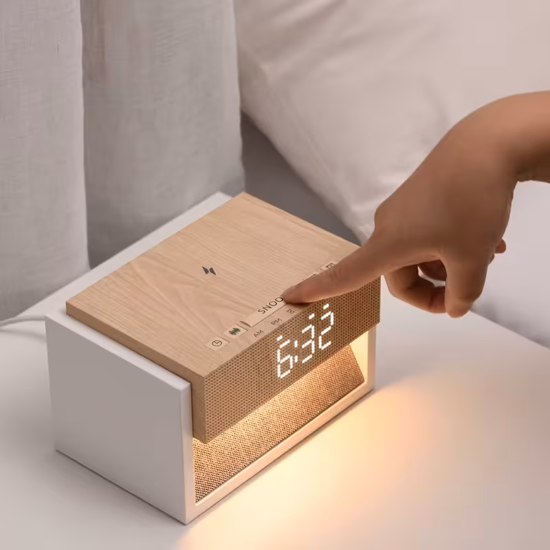 white noise night light with wireless charging smart alarm clock bedside lamp for bedroom birthday gift Product details 7
