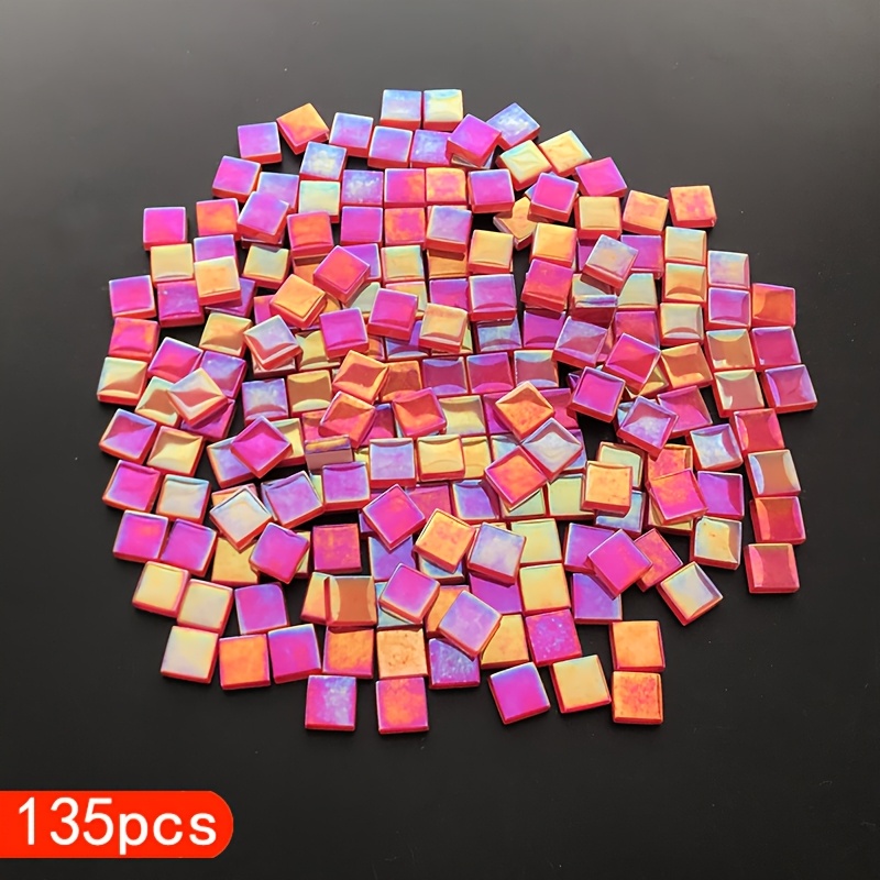 Image of 135pcs Of Rainbow Glass Mosaic Tiles Are Used As Materials For Making Decorative Art Diy Graduation Season Handmade Creative Puzzle Projects
