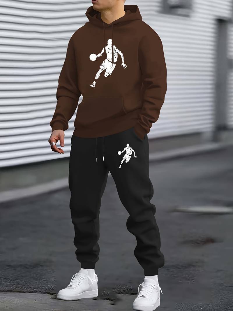 Ensemble Sweat-shirt Homme Basketball - Survêtement Décontracté Streetwear - Confortable Pour L'hiver