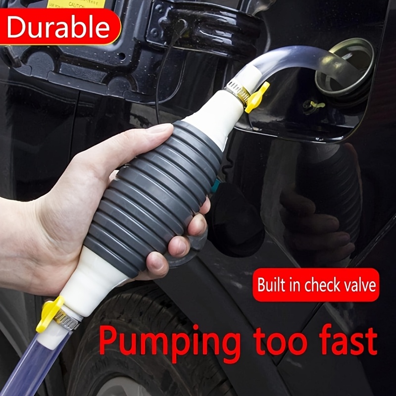 Multifunctional Liquid Suction Pump, Manual Fuel Transfer Pump with Gasoline Hose, Portable Siphon Pump Suitable for Gasoline, Diesel, and Other Liquids/Water. Includes 1m Siphon Hose + Hand Crank Fuel Pump + 2 Hose Clamps + Leak-Proof Valve