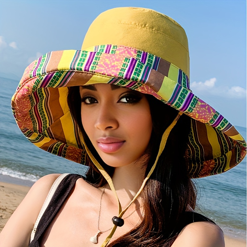 Reversible Sun Hat, Fishing Hat for Women, Extra Large Wide Brim, Beach Hat, Double-Sided Summer Fisherman Style, Korean Fashion, Versatile