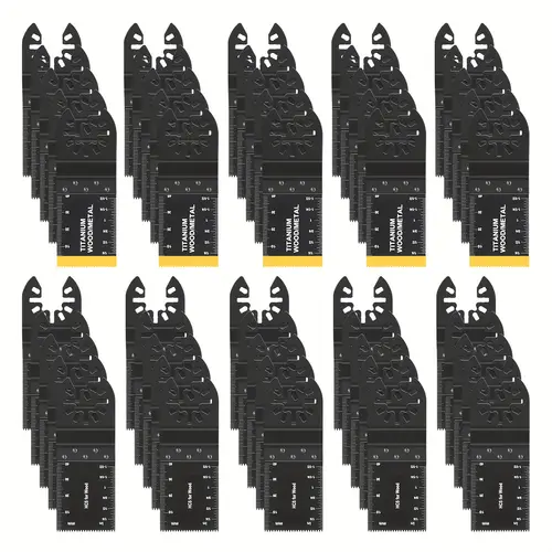 50pcs oscillating saw blades 1 3 8 iron titanium coated for wood cutting quick release fit for bosch black decker ryobi chicago makita multi tool saws