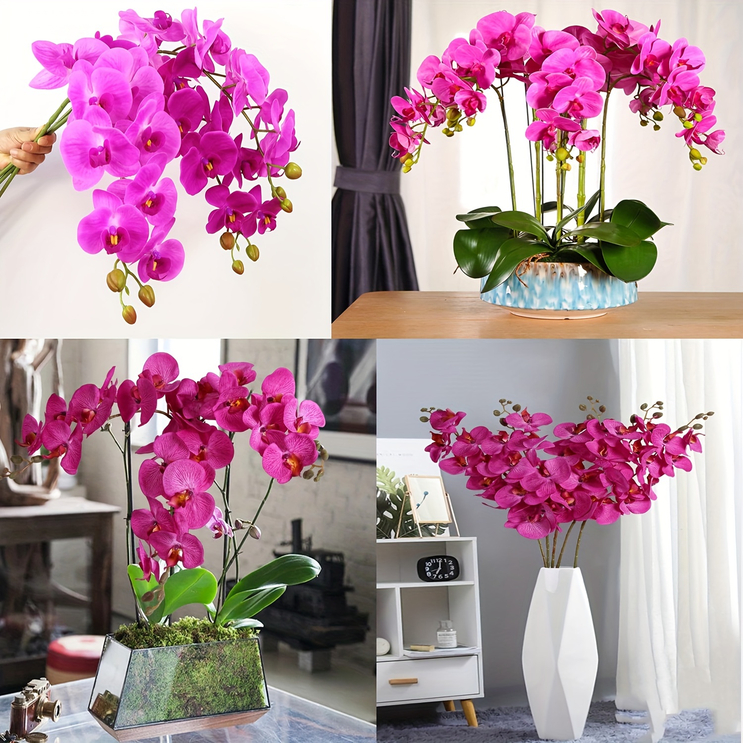27 zoll künstliche orchideen 6er set kunststoff