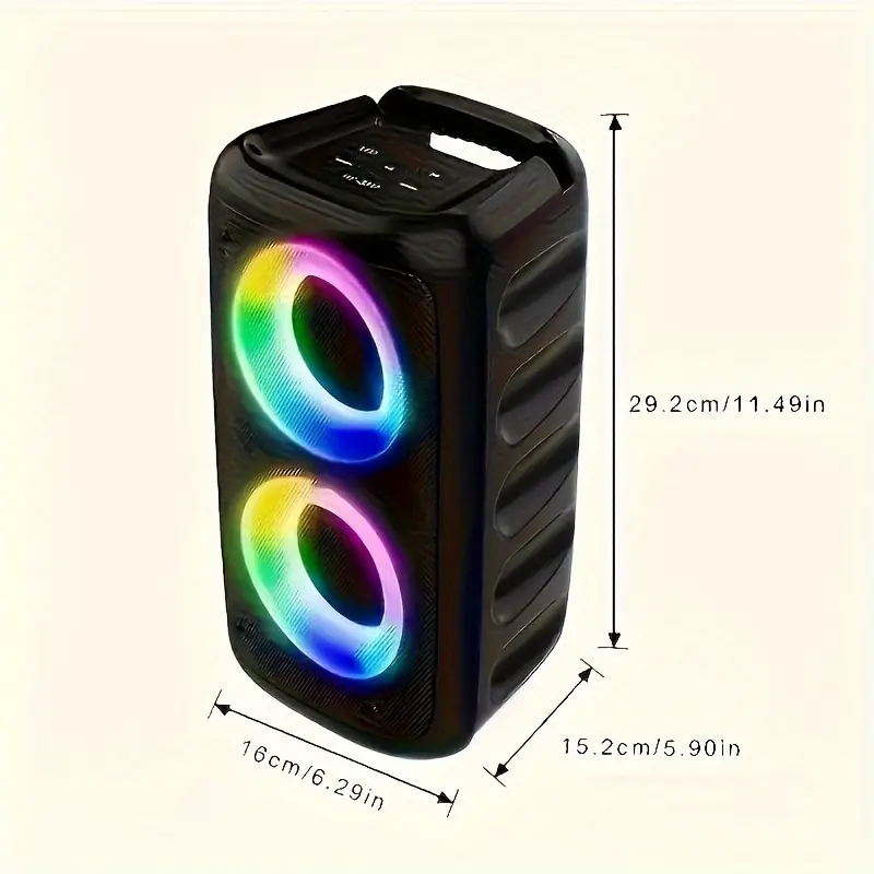 portable wireless speaker with microphone big stereo subwoofer tws aux support rechargeable battery holiday halloween christmas for outdoor party singing details 5