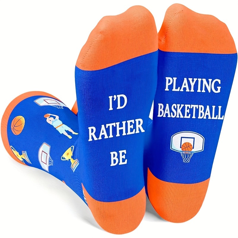 TEMU Men's Novelty Basketball-themed Crew Socks & Gifts