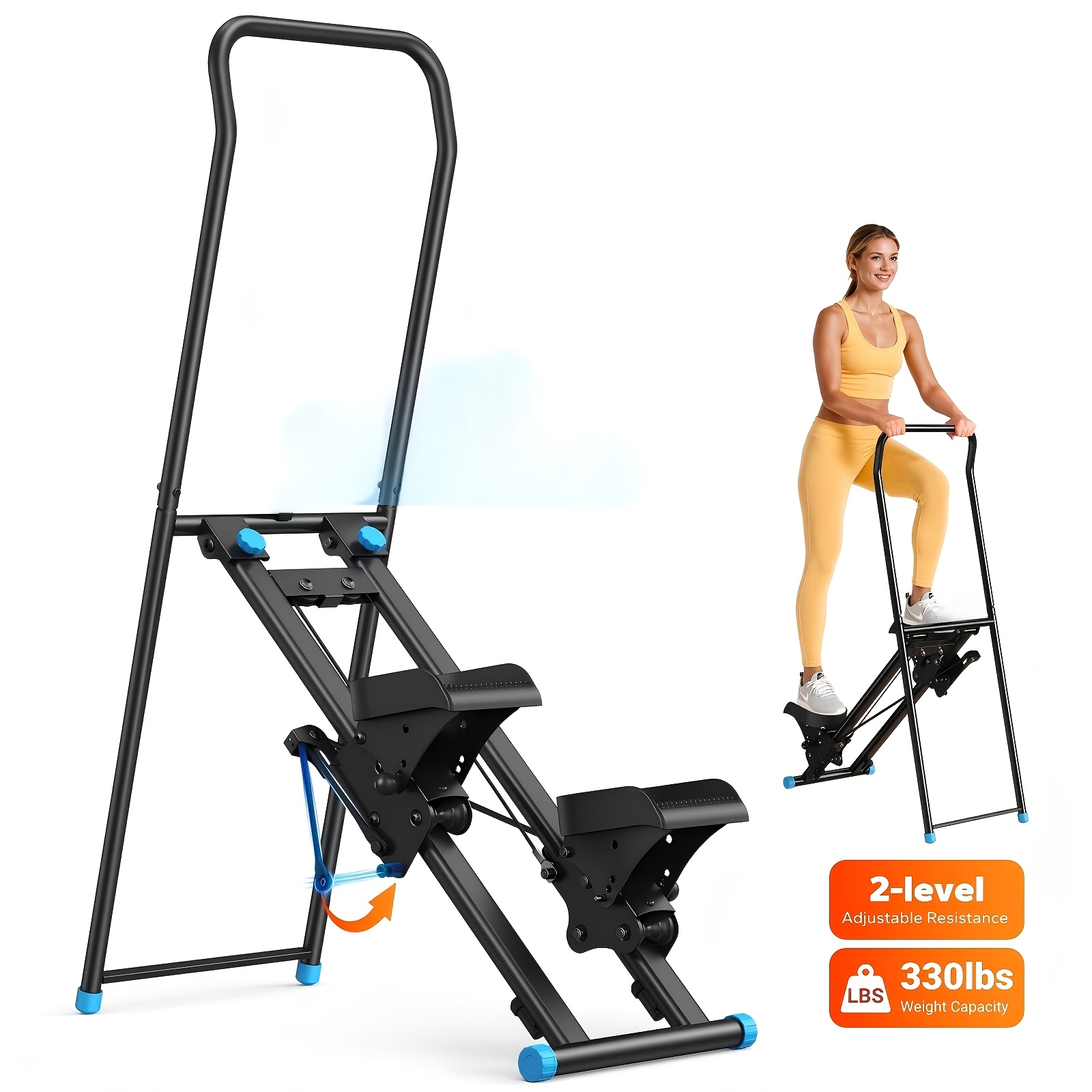 TEMU Merach Stair Stepper For Home Gym Exercise, New Version Vertical Climber Machine For Full-body Workout, Compact Folding Cardio Exercise Climber