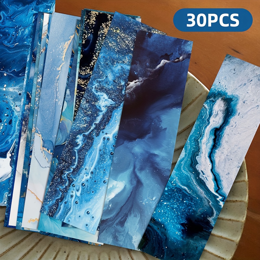 Image of 30pcs Scxxbsw Ocean-themed Bookmarks - Vibrant & Underwater Design, Durable Paper Page Markers For Journals, Planners, And , Ocean Bookmarks