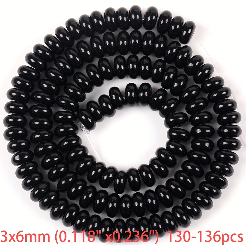 TEMU 3X6Mm Zwarte Bournoniet Kralen en Assortimenten voor het Maken van Sieraden, Inclusief Ketting Toevoegingen, Afmeting 15 Inches