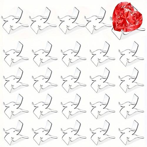 24pcs acrylic display stands versatile easel pedestals for crystals geodes agate small collectibles clear for home decor showcasing