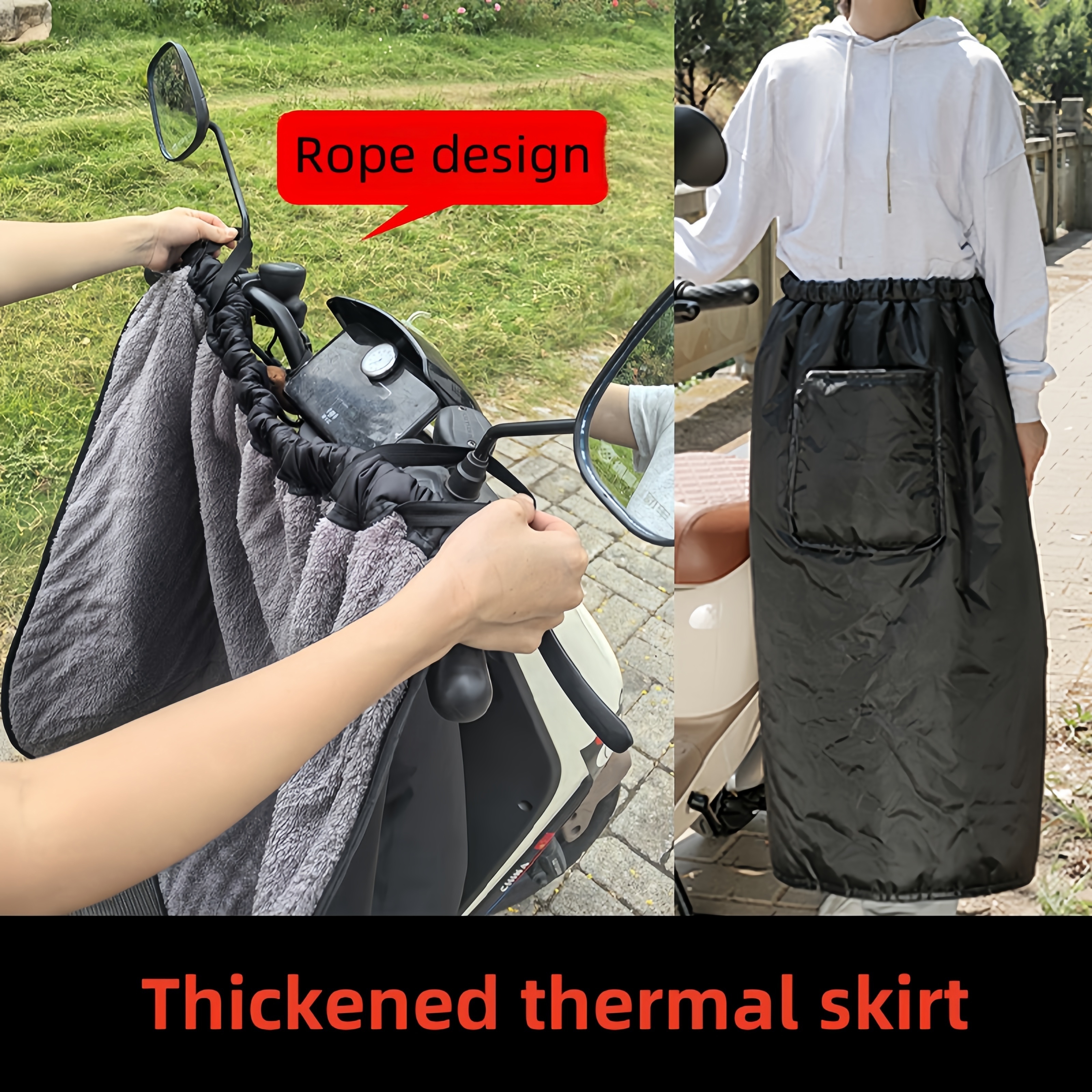 

1pc Winter Riding Warm Skirt, Thermal Knee Guard With , Waterproof Motorcycle Windshield, Polyester , No Electricity Needed