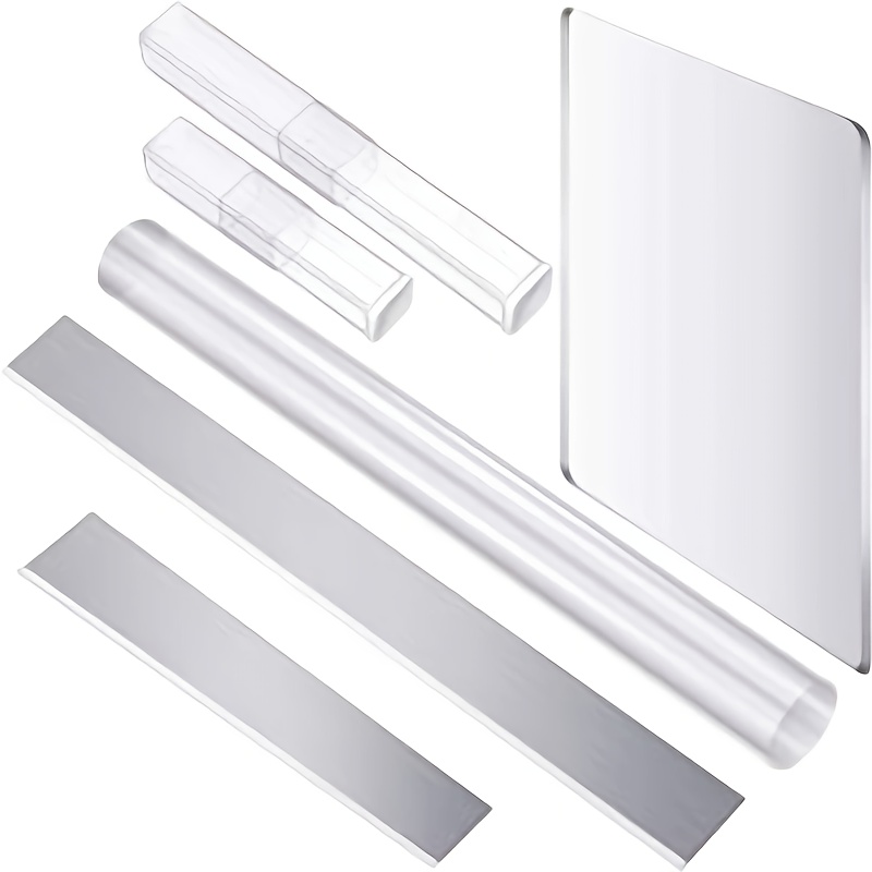 4pcs Acrylic Solid Clay Roller Transparent Backing Plate Flexible Polymer Clay Tools For Diy Modeling And Carving