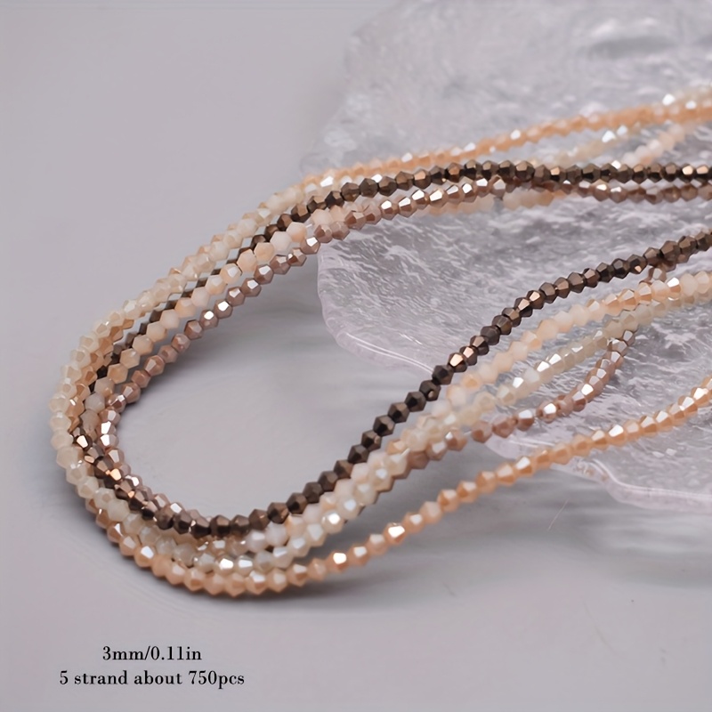 3mm 5 Strand About 750pcs Colors Multicolor Bicone Glass Beads - Spacer Beads For , Bracelet Necklace Accessories