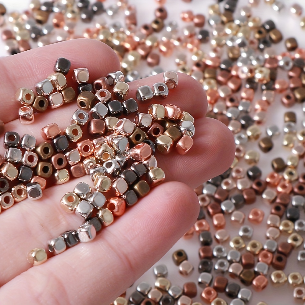 800pcs Aodada Square Beads With Rounded Corners - 3mm Multicolor Beading Supplies, Square Beads Suitable For Necklace Making, Bracelet Crafting, Earring
