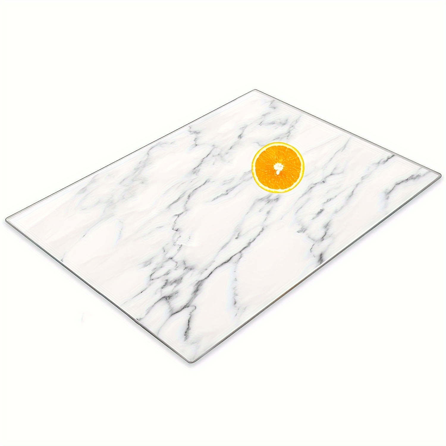 

White Marble Pattern Glass Cutting Board For Kitchen Countertops, Tempered Glass Cutting Board, Dishwasher Safe, Small Countertop Tray, Scratch Resistant, Heat Resistant, Approx. 16 "x12