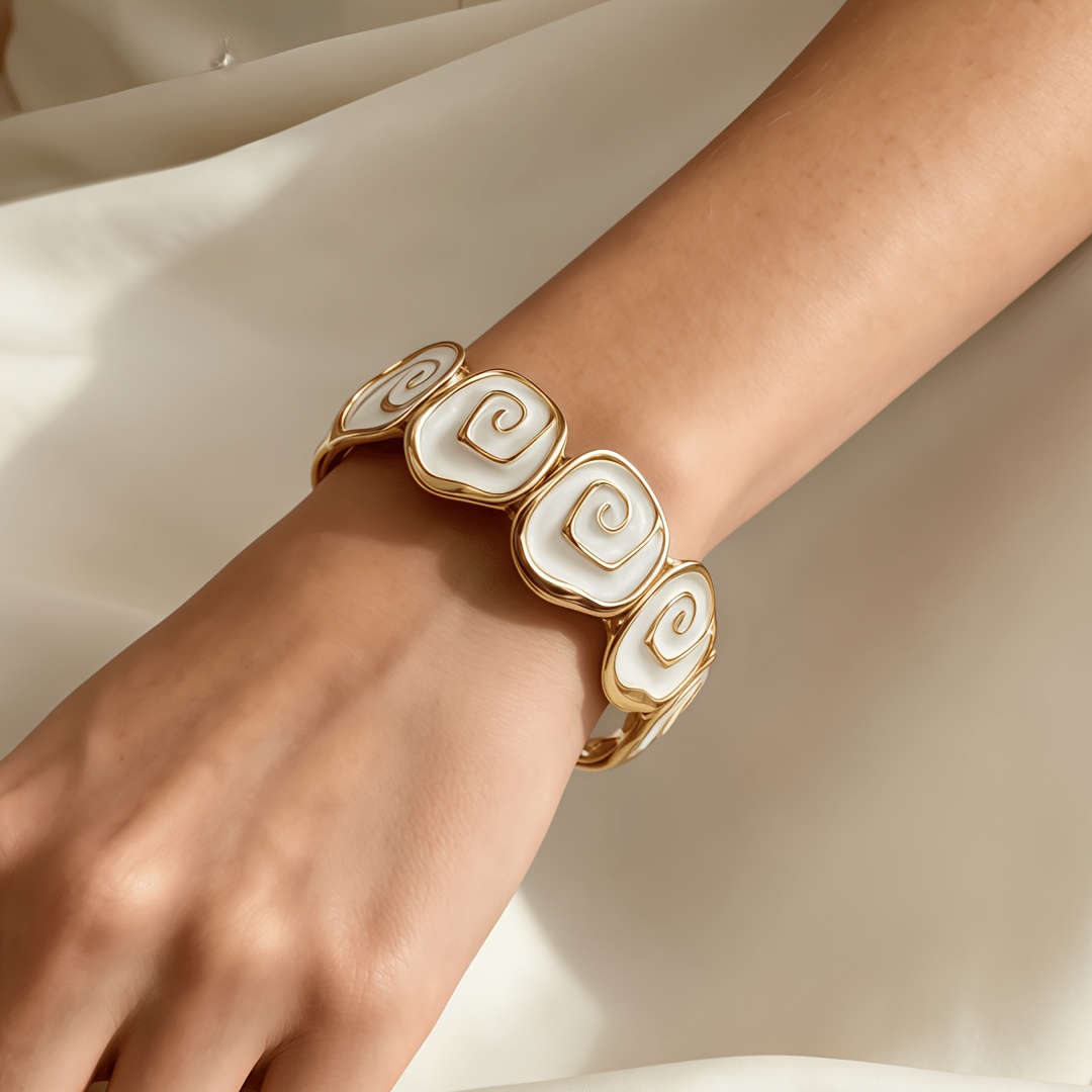Vintage Enamel Infinite Loop Symbol Pattern Elastic Bracelet