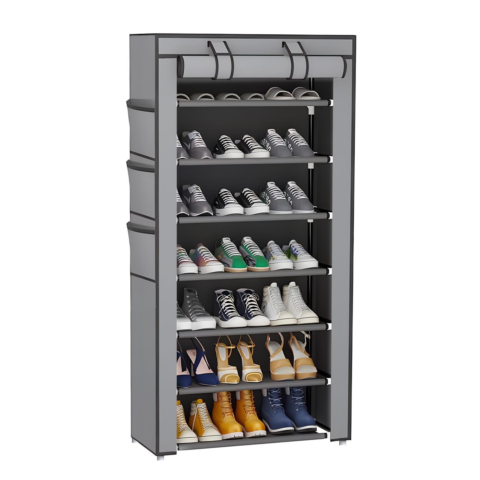 

8-tier Shoe Rack With Dust Cover, High-capacity Shoe Cabinet, Can Hold 28-32 Pairs Of Shoes And Boots, Storage Rack, Suitable For , Entrance, Garage, Bedroom, Perfect Christmas/halloween Gift