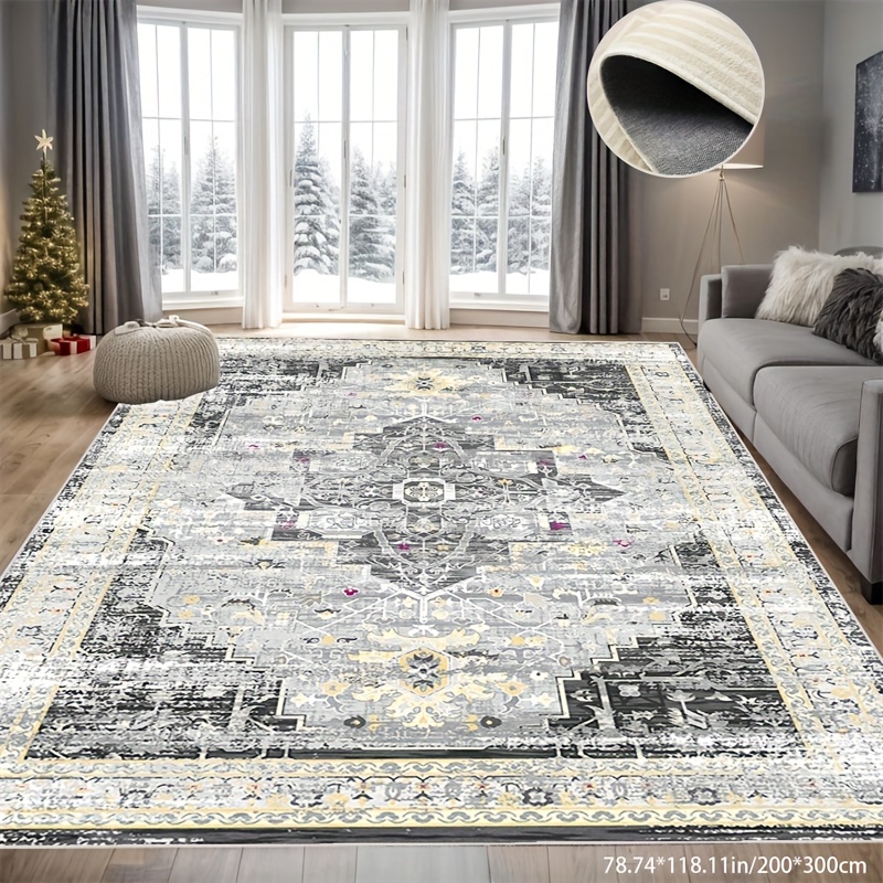 

Machine Washable Rug, Vintage Design Washable Area Rugs With Non Slip Rugs For Living Room Bedroom, Carpet Stain Resistant Home Decor Office