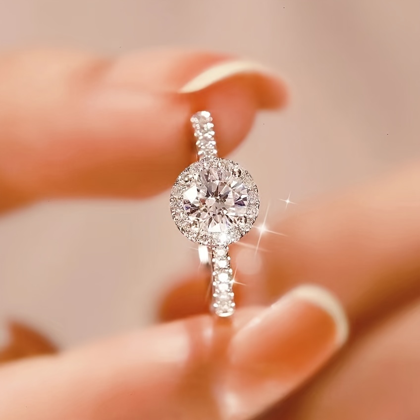 Round CZ Adjustable Open Ring for Everyday and Parties