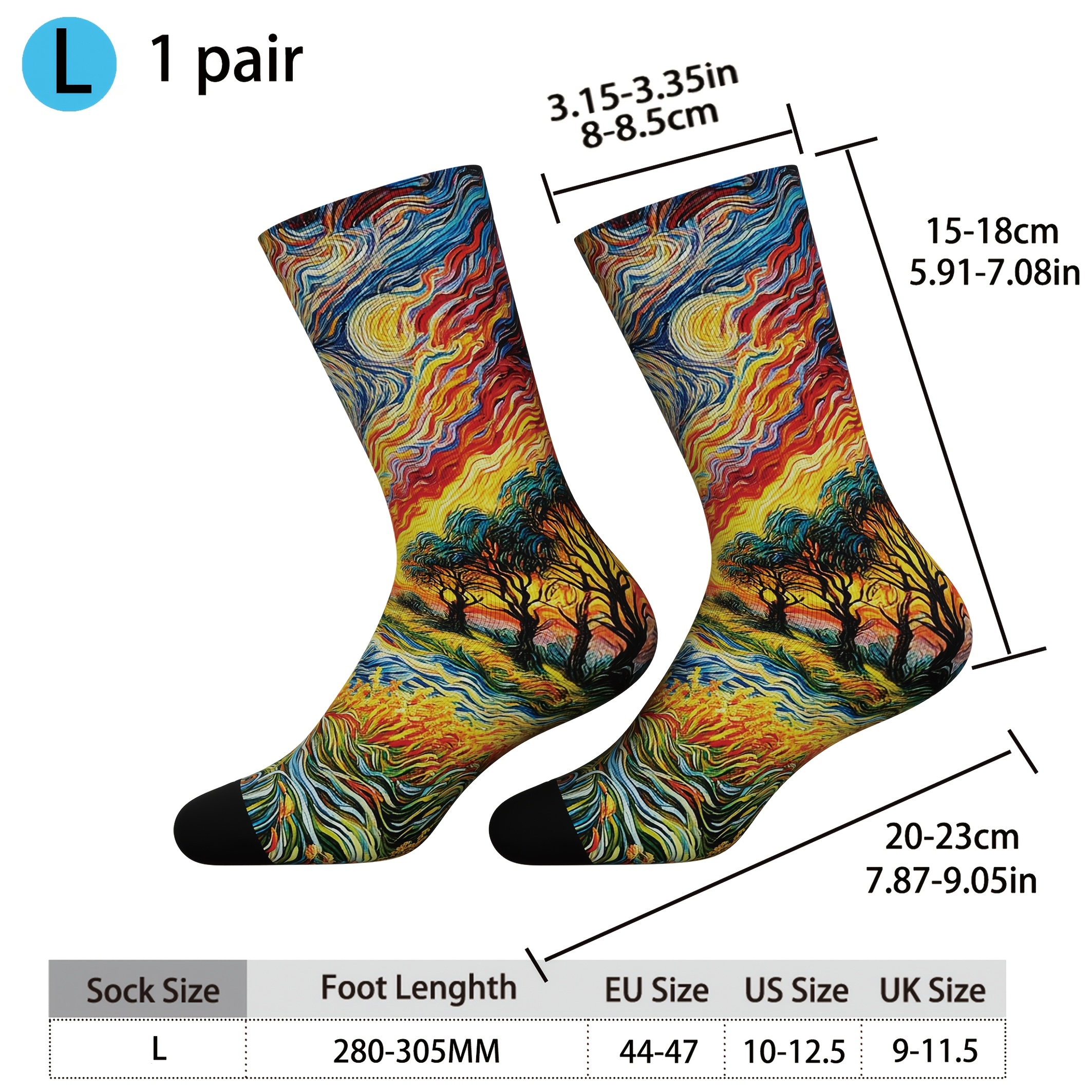 E-shop 1 Paar Unisex Wadenhohe Socken in Einfarbig mit Tintendruck, Größe S/M/L, für alle Jahreszeiten geeignet. Hochelastisch, bequem, weich,