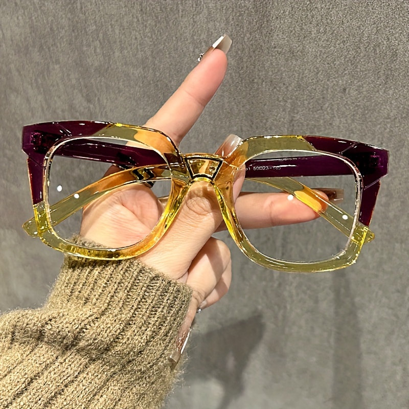 gafas sol cuadradas lentes transparentes estilo y2k colores - Temu