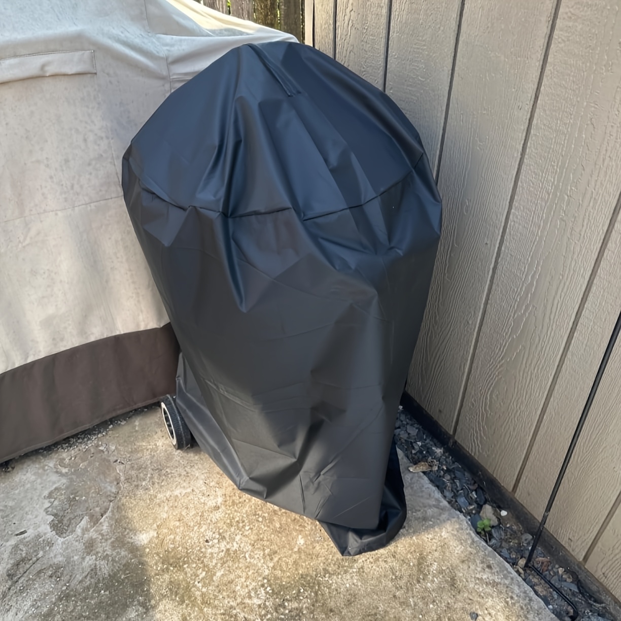 TEMU 1pc Round Bbq Grill Cover For Outdoor Grill, 22.9" 30.5" H Dustproof Cover For Bbq Barbecue, Uv & Fade Resistant, Storage Cover Durable Round