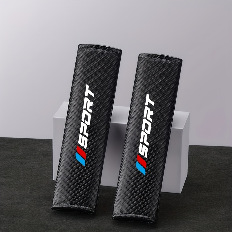 TEMU 2pcs Housses de sangle de sécurité en fibre de carbone, couvre-sangles de sécurité universels en similicuir avec protection d'épaule pour la