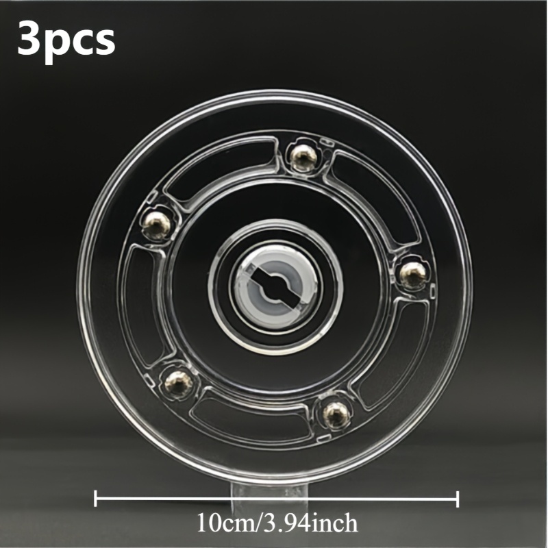 Image of 3pcs Set Of Rotating Transparent Display Stands - 360 Degree Manual Rotation Platform | Jewelry Watch Display Rack | Craft Spice Rack Dual Use | Acrylic Transparent Material