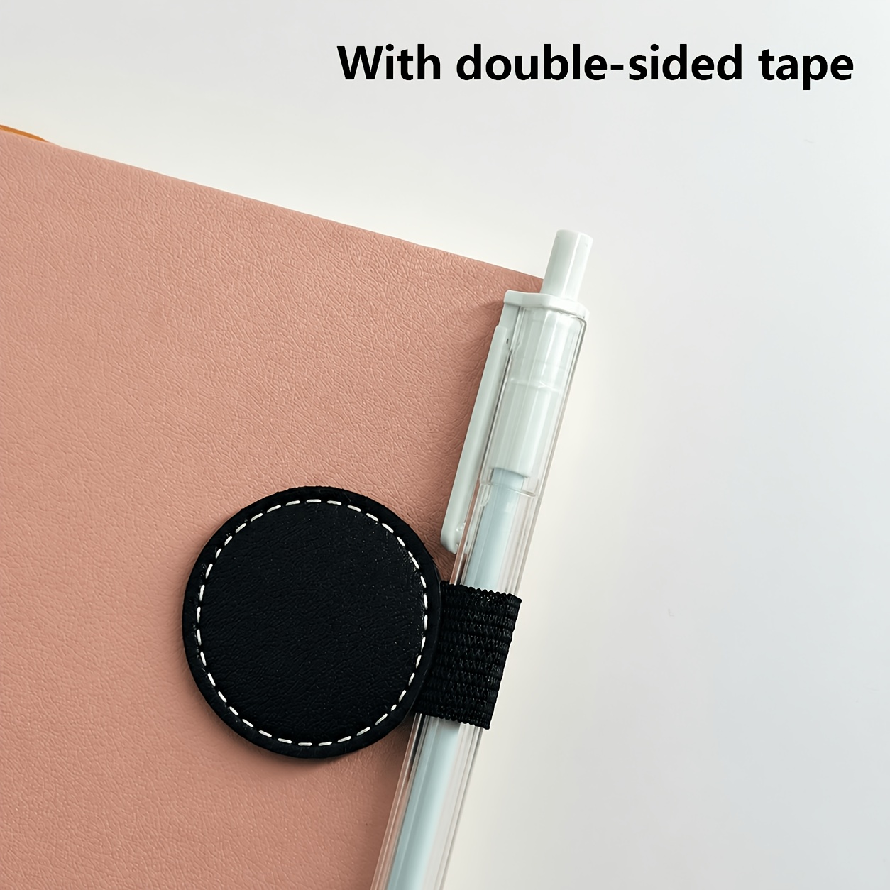 Image of 1pc Pu Leather Pen Loop Holder For Notebooks Journals Planners Tablet Case, Self Adhesive Pencil Holder With Elastic Loop For Pencil Of Touch Screens Book Pens Pencil Stylus Pen
