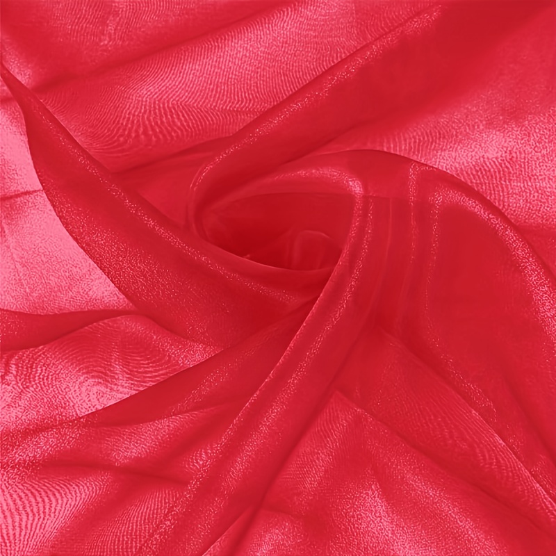 TEMU 61.42inx36in Iridescent Shiny Organza Fabric, Transparent Crystal Sheer Gauze For Wedding And Party Decoration