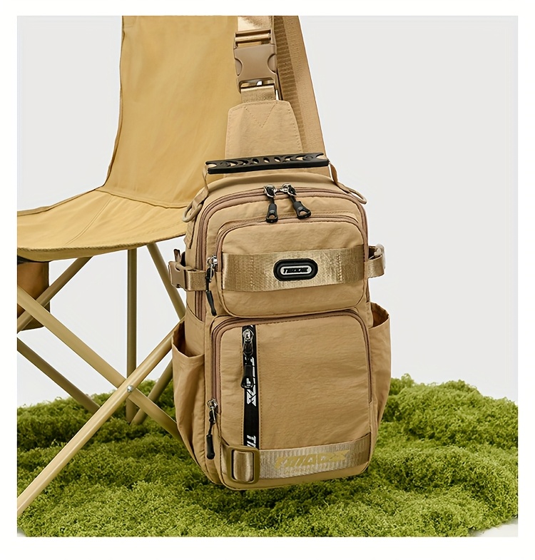 unisex chest backpack large capacity convertible crossbody handheld waist pack with multiple compartments padded shoulder straps waist clip for outdoor hiking gym travel durable casual outdoor bag 18 colors backpack for travel hiking essentials stylish outdoor gear secure zipper closure details 14