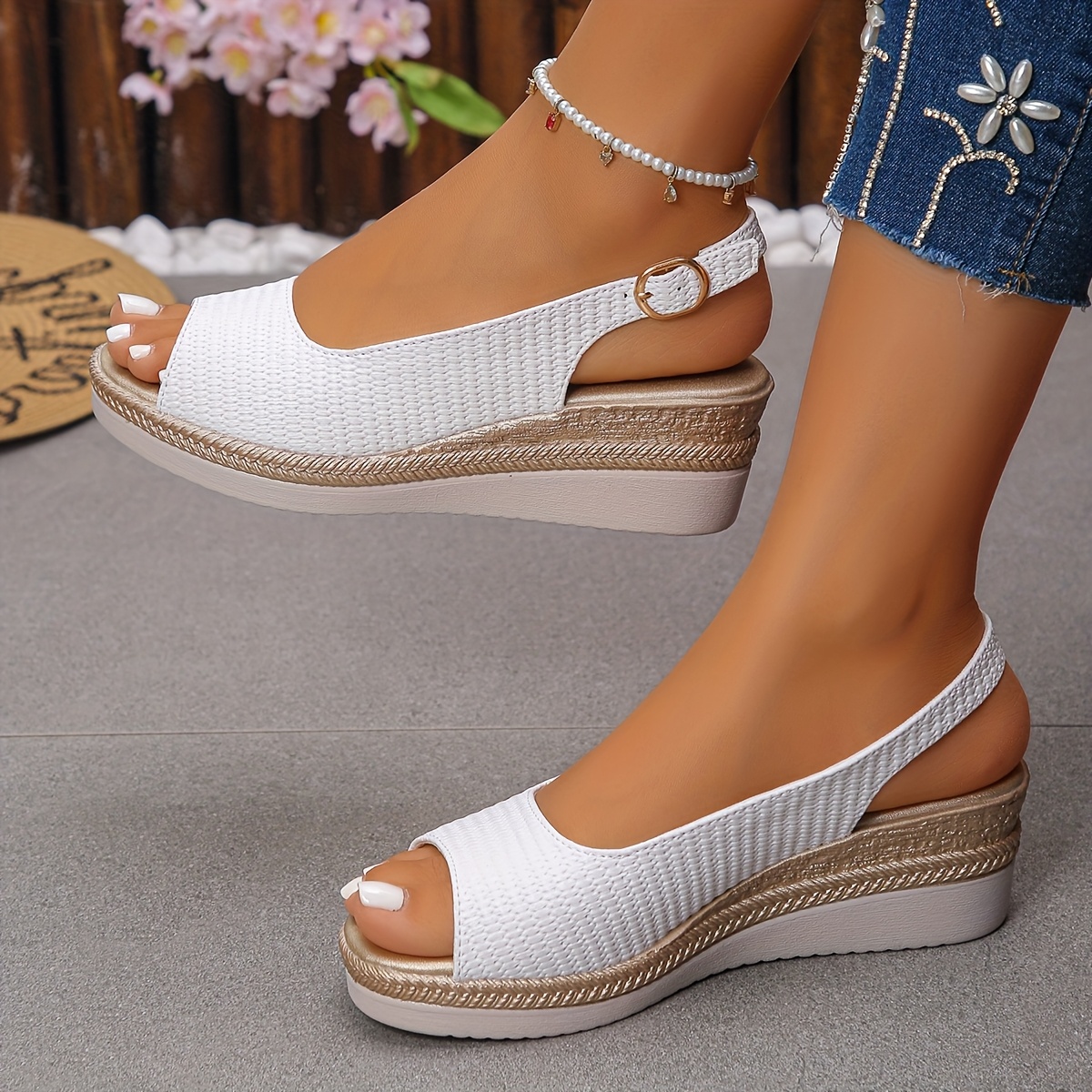 Wedge Short Heels Miss Shop Bridgette Wedged Low Heeled Sandal In
