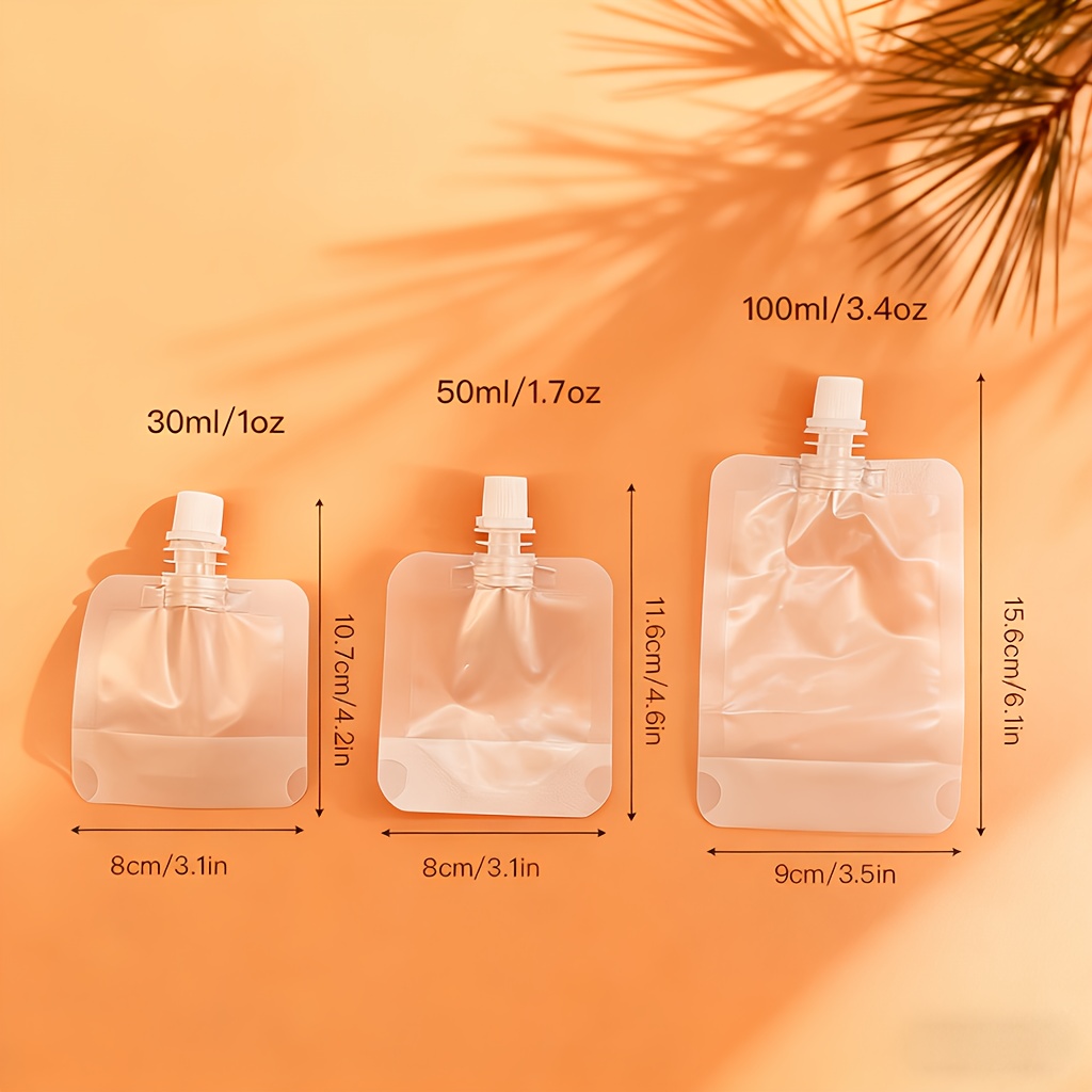 20pcs Transparent Squeeze Bags - 3.4oz Refillable Cosmetic Bottles With Square Design, Portable Travel Essentials For Makeup, Skincare